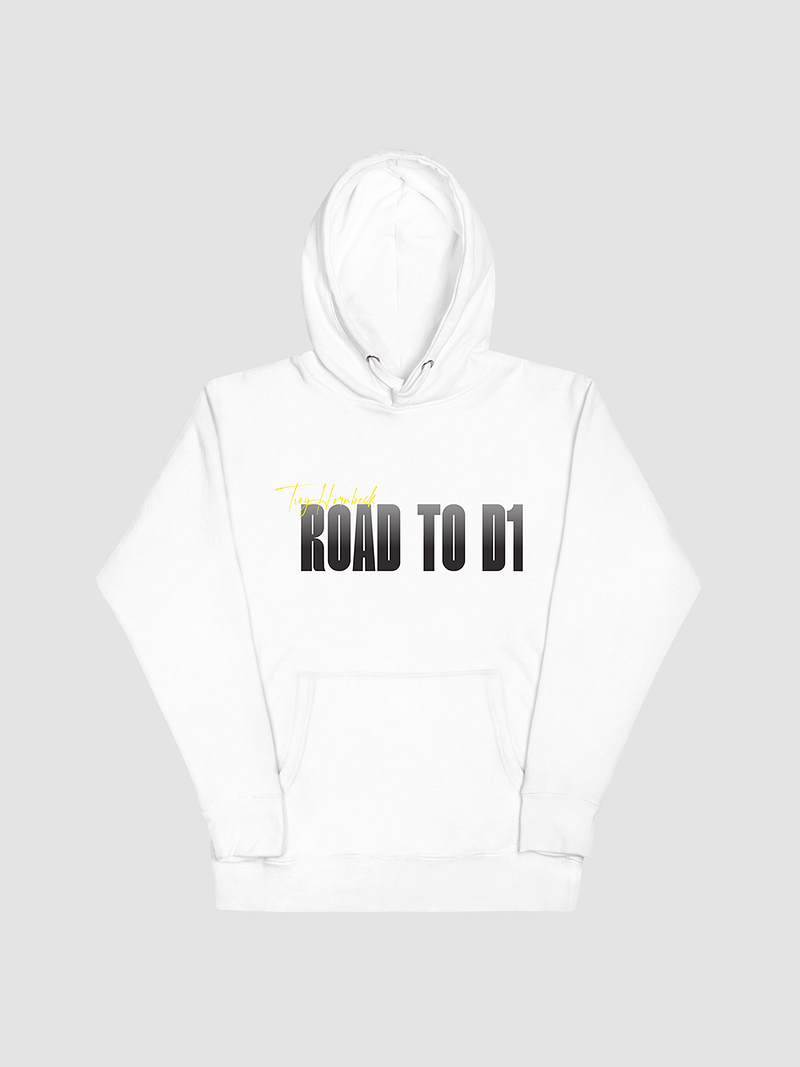 Troy Hornbeck - ROAD TO D1 - White Hoodie with YELLOW