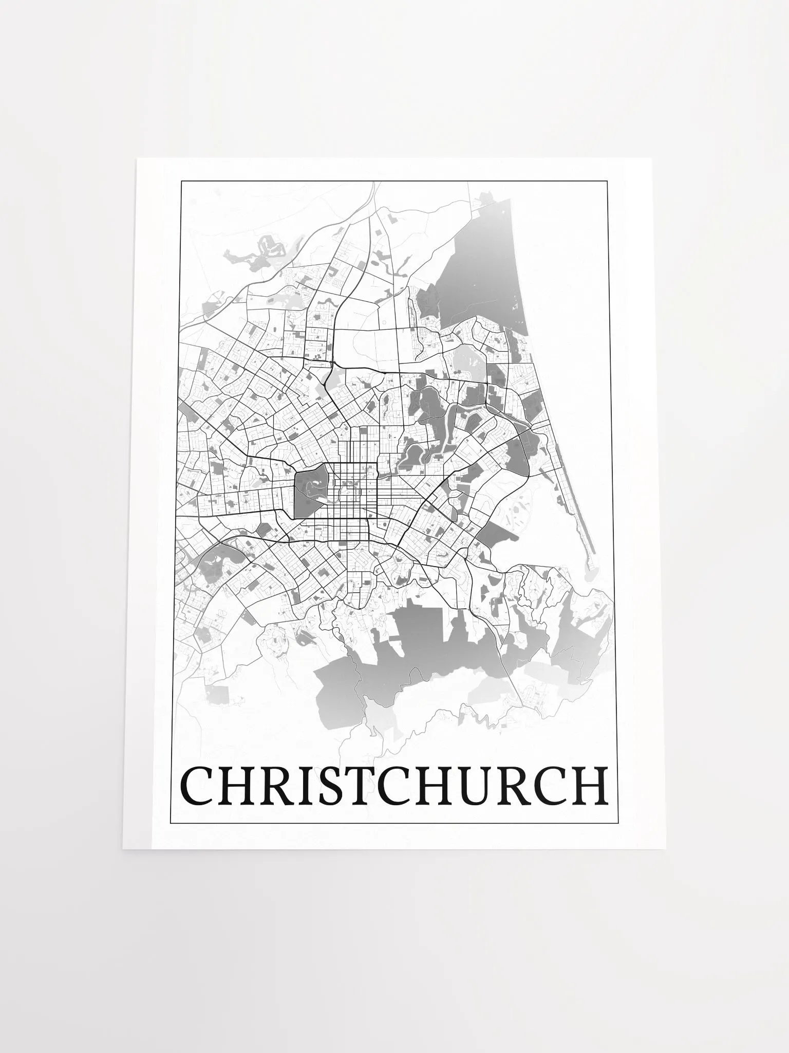 Christchurch, New Zealand, city map print product image (19)