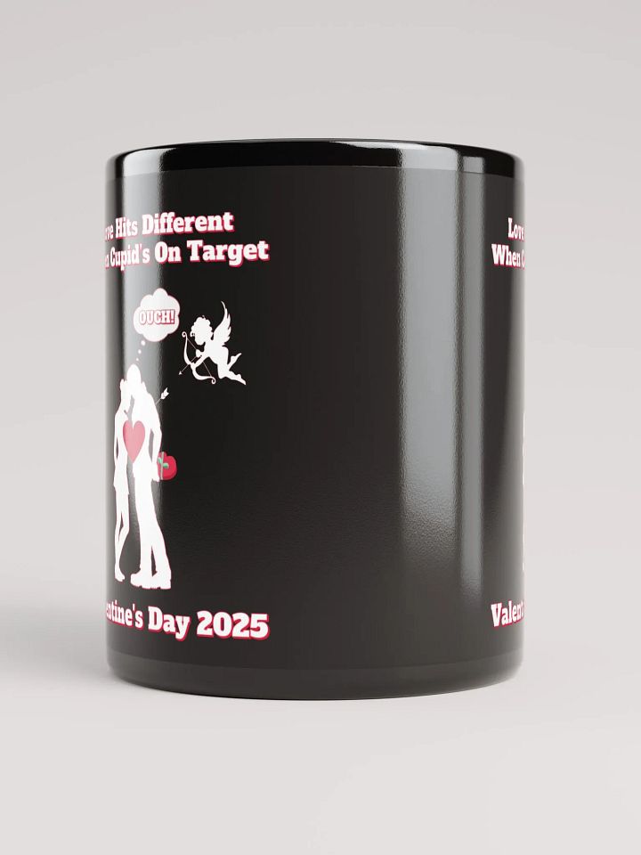 When Cupid's On Target Valentine's Day Black Mug product image (2)