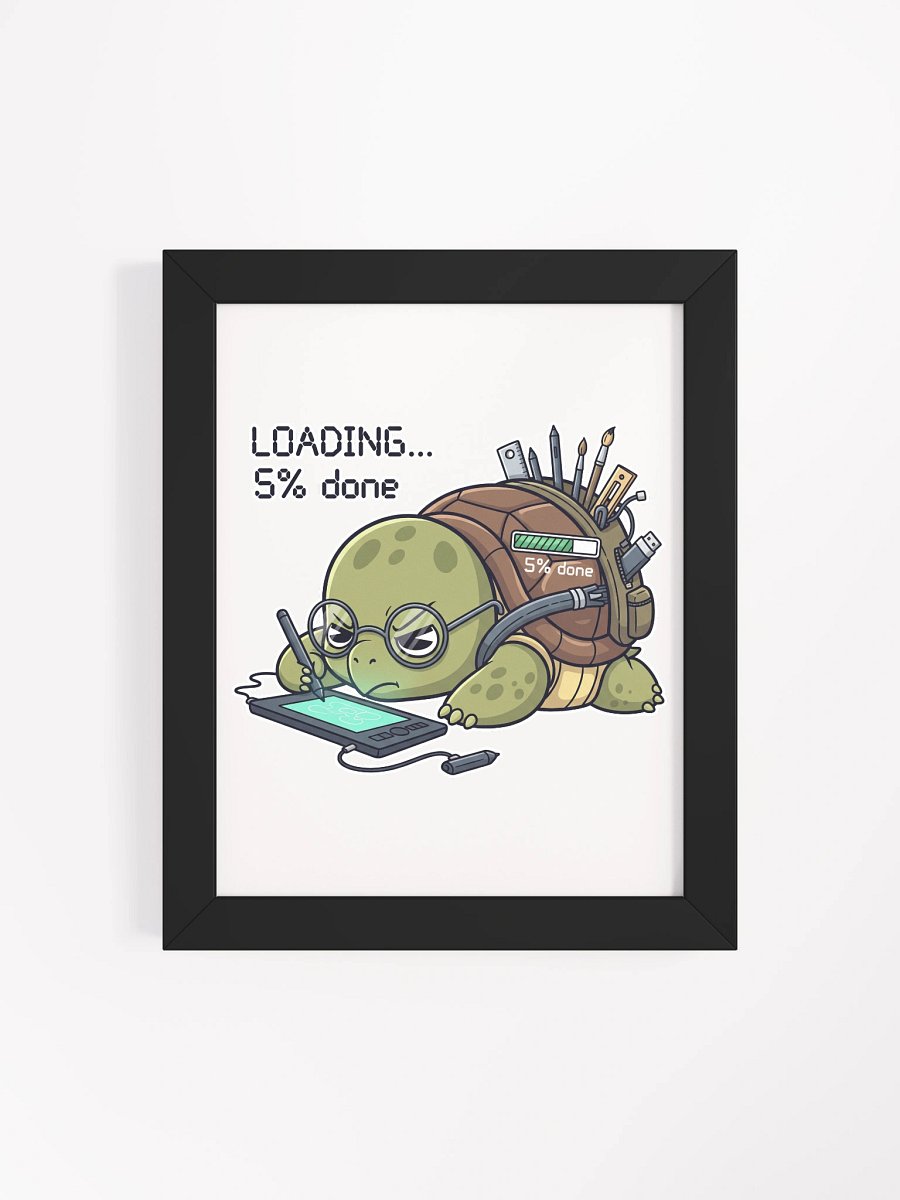 Techie Turtle on Drawing Tablet Framed High-Quality Matte Poster product image (4)
