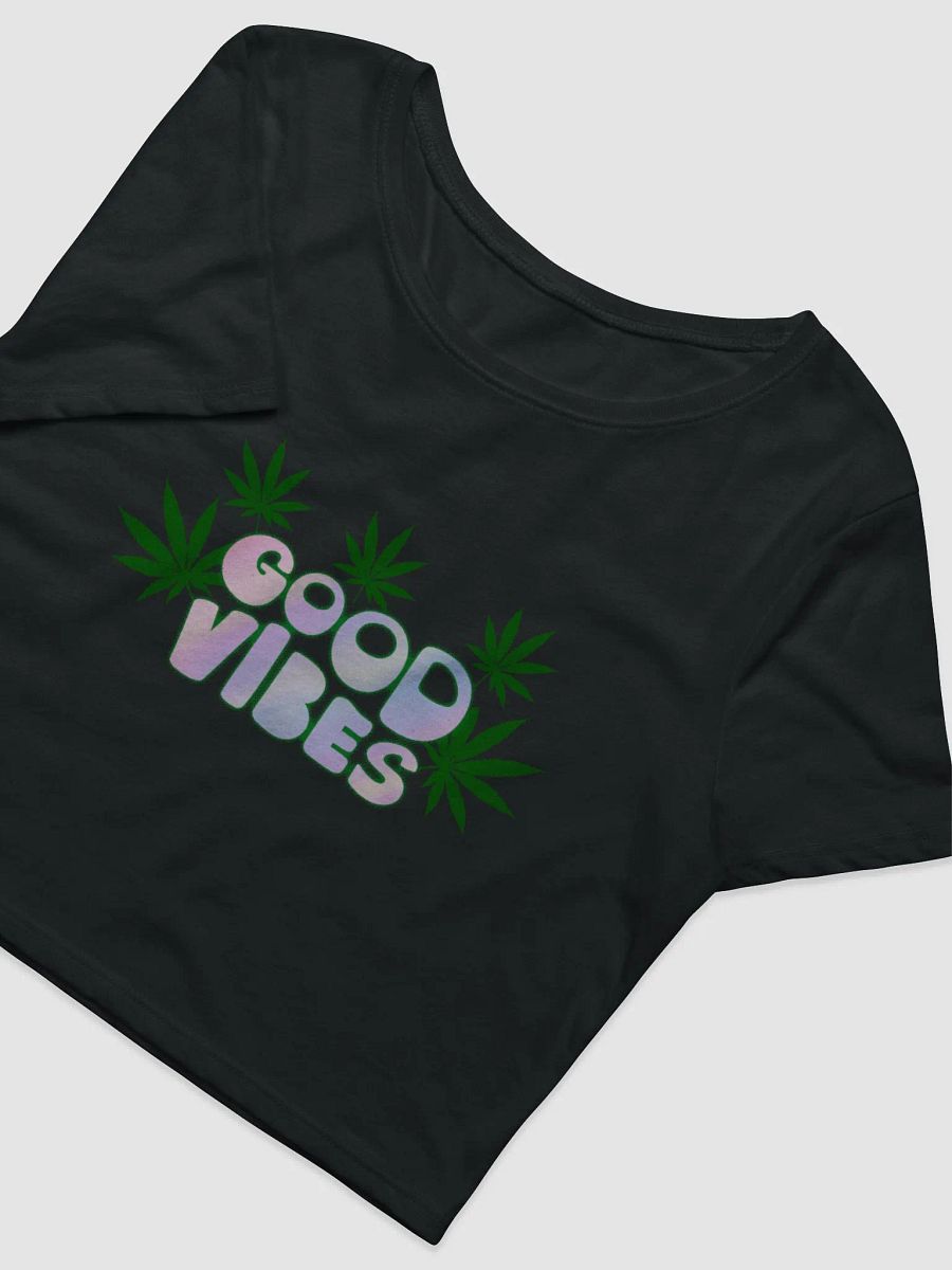 Cannabis Leaf Good Vibes Women's Crop Tee product image (7)