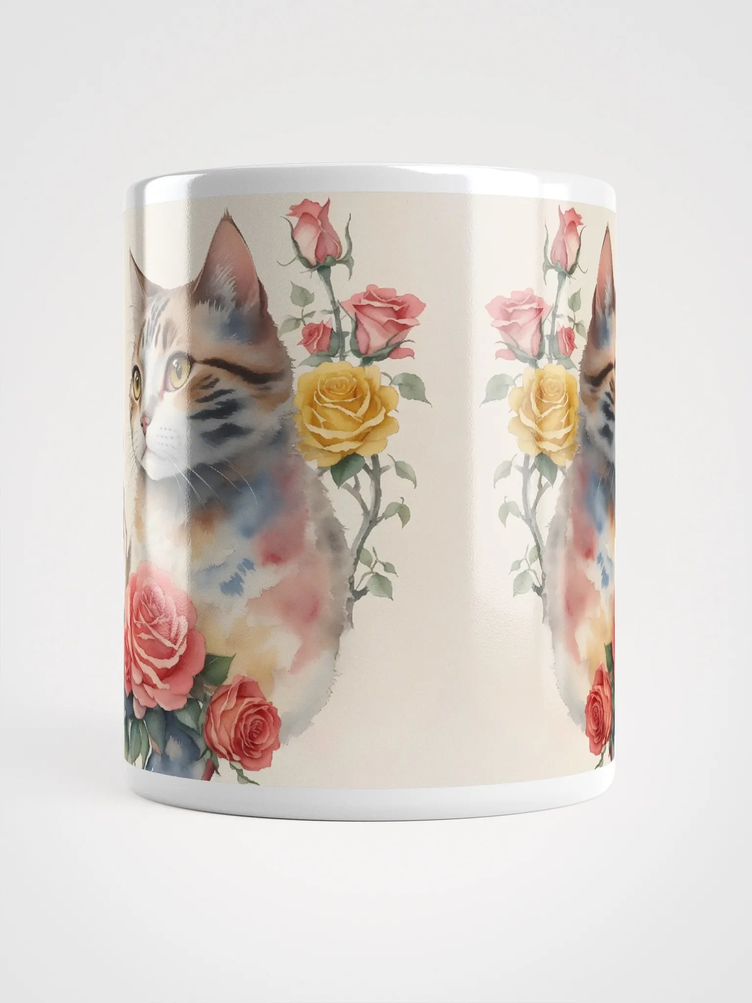 Thoughtful Cat and Roses Mug product image (9)