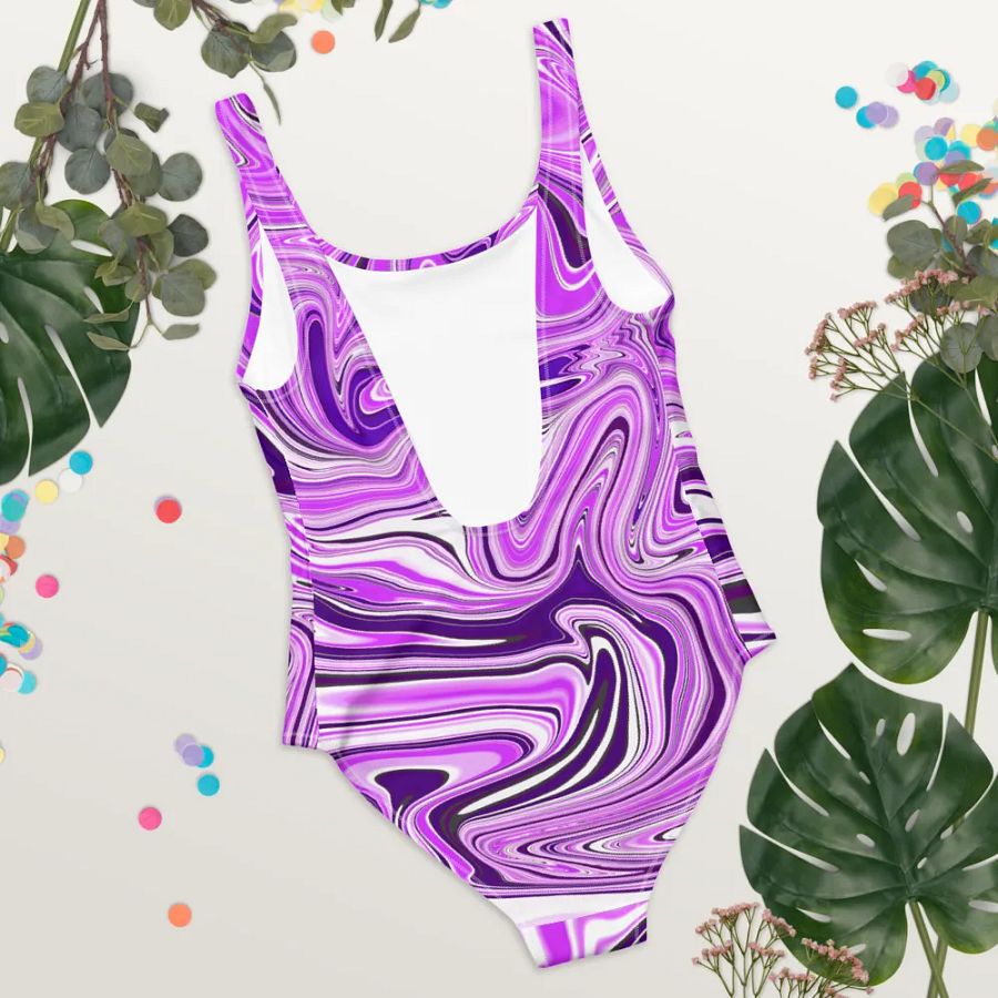 Swim Suit - Purple Digital Fluid Art product image (7)