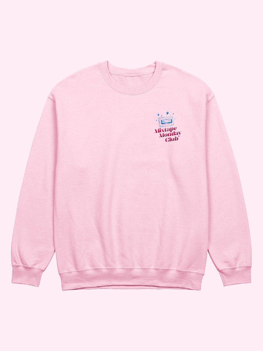 Mixtape Monday Club Embroidered Sweatshirt // Blue & Pink product image (1)