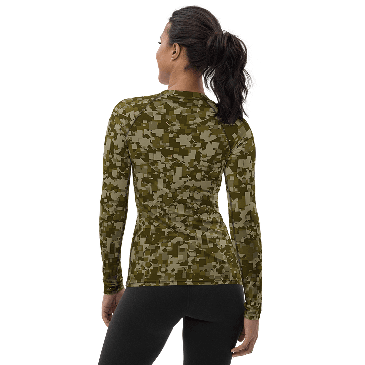 Pixelated Forest All-Over Women's Rash Guard product image (2)