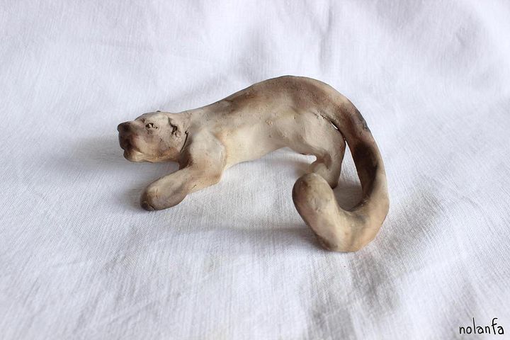 Small Clay Leopard: low on ground product image (1)