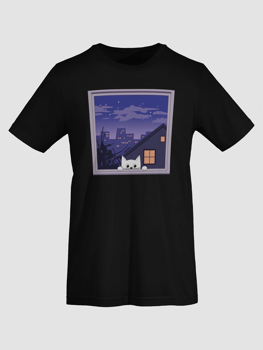 White Cat Peeking Through Window T-Shirt product image (37)