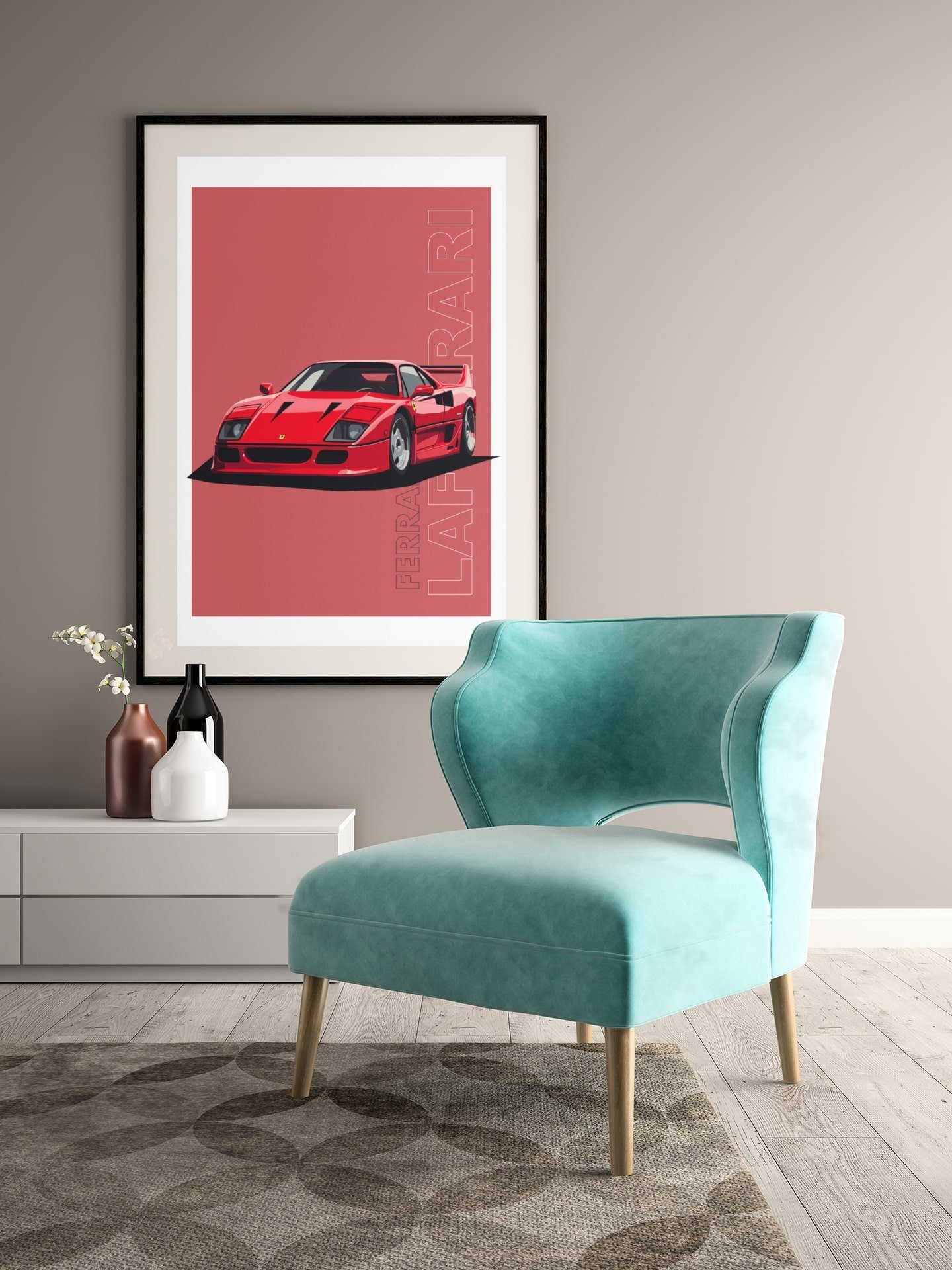 Classic Ferrari LaFerrari Poster, Iconic Red Supercar Print, Legendary Sports Car Wall Art, Automotive Enthusiast Decor, Italian Car Design product image (4)