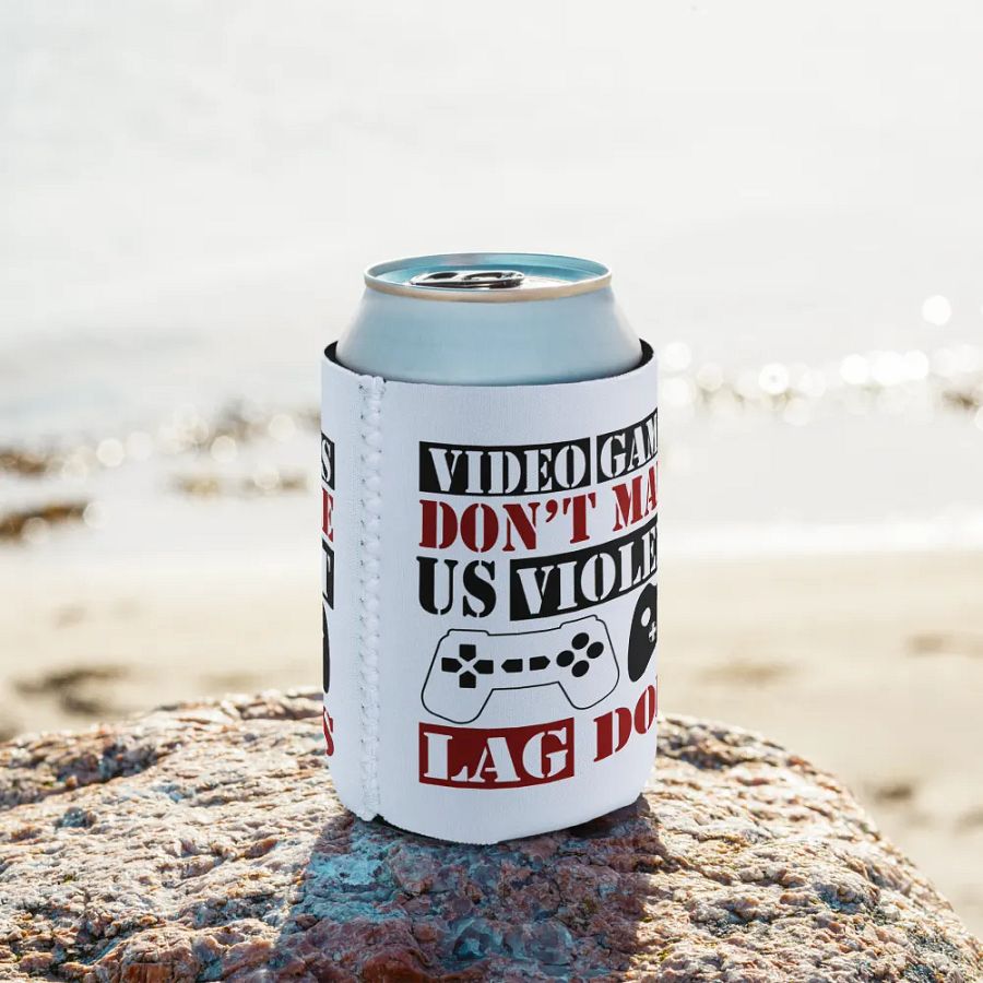 Video games don't make us violent - coozie can cooler product image (10)