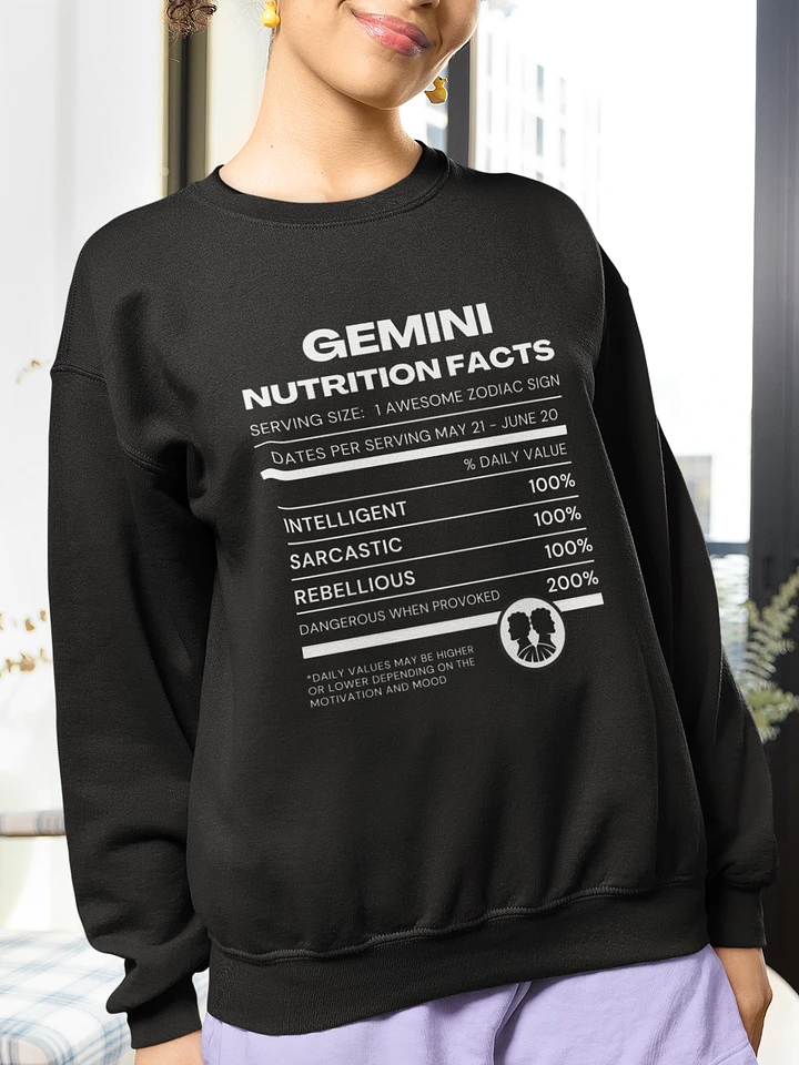 Gemini Nutrition Facts Sweatshirt product image (1)