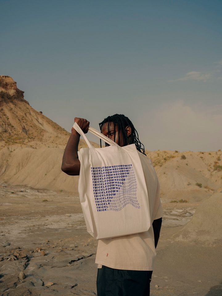 Trick Economics Tote (blue text) product image (2)