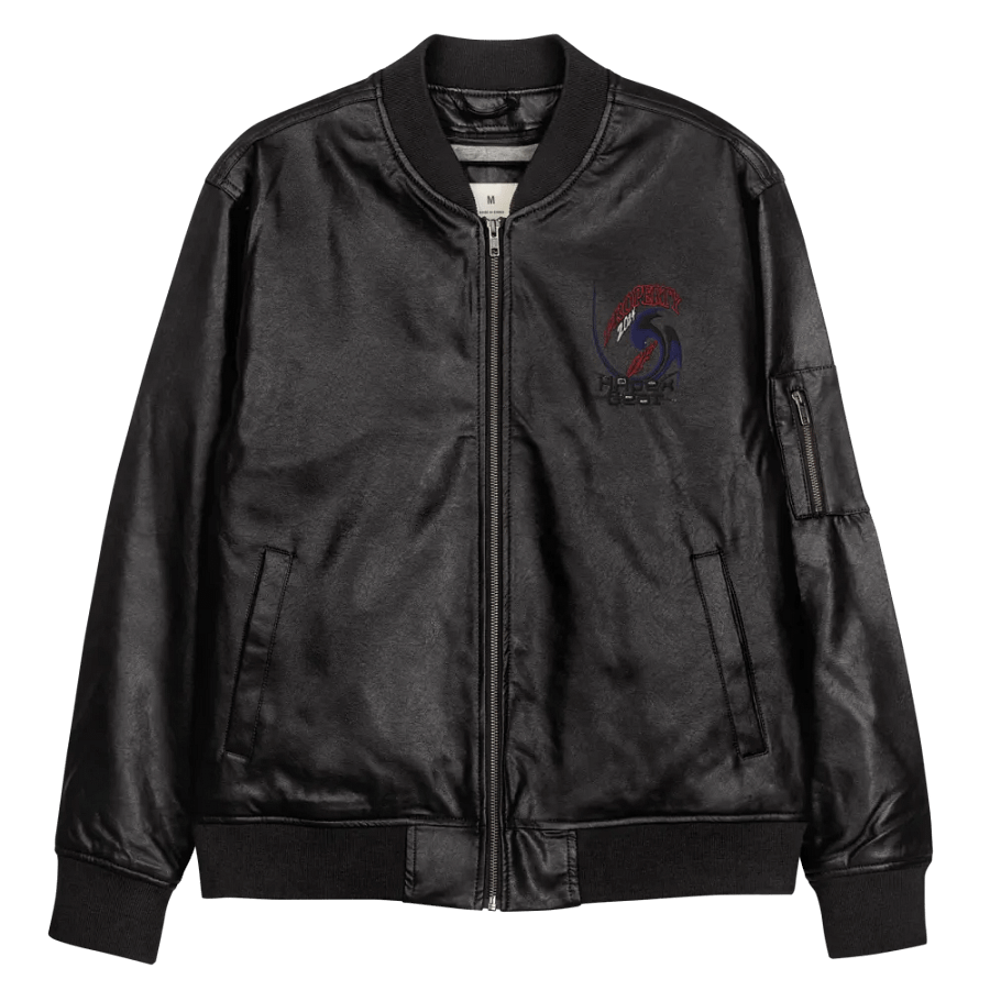Faux Leather Bomber Jacket - Embroidered - Property Of HApex Gear 2024 product image (11)