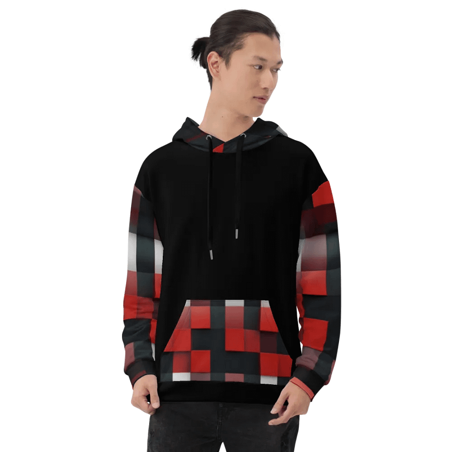 Black And Red Squares Unisex Hoodie product image (8)