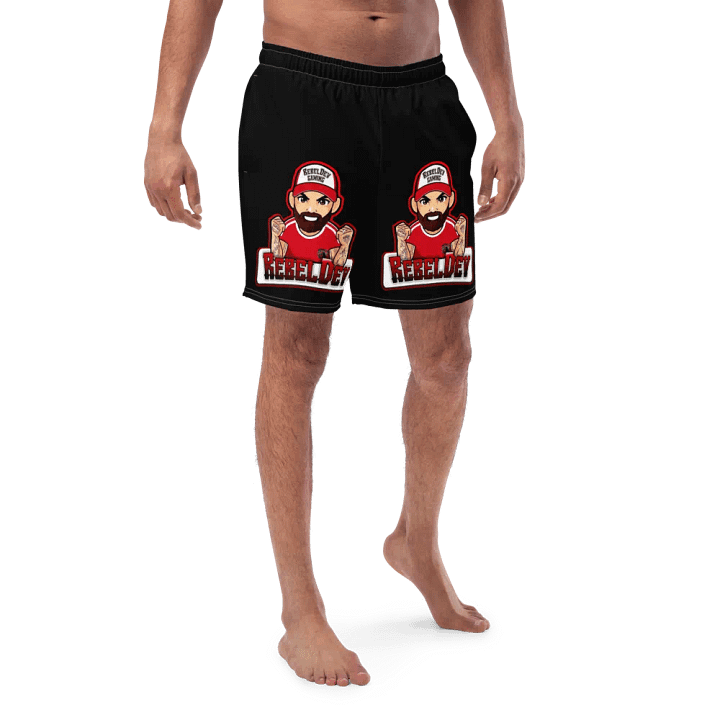 RebelDev black swim trunks product image (1)