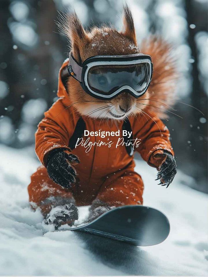 Snowboard Squirrel - 18x24 product image (1)