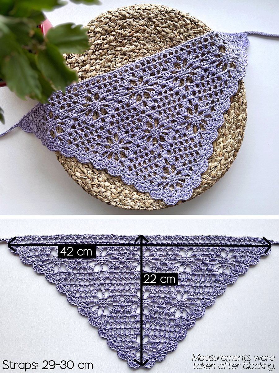 Crochet Pattern: Floral Diamond Mesh Bandana product image (2)