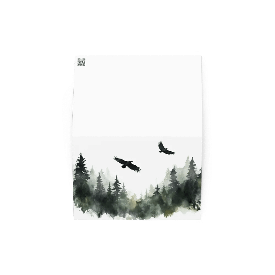 All-Occasion Greeting Card: Hovering Crows Over Spruce Forest product image (2)
