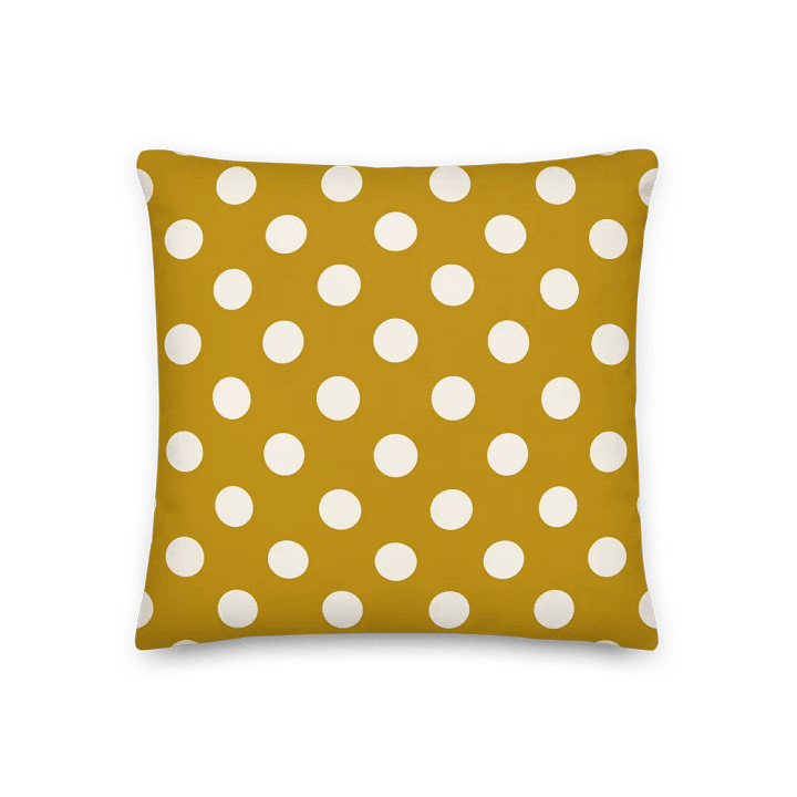Mustard Yellow Boho Charm Pillow – Dotted & Solid Dual-Sided Design product image (1)