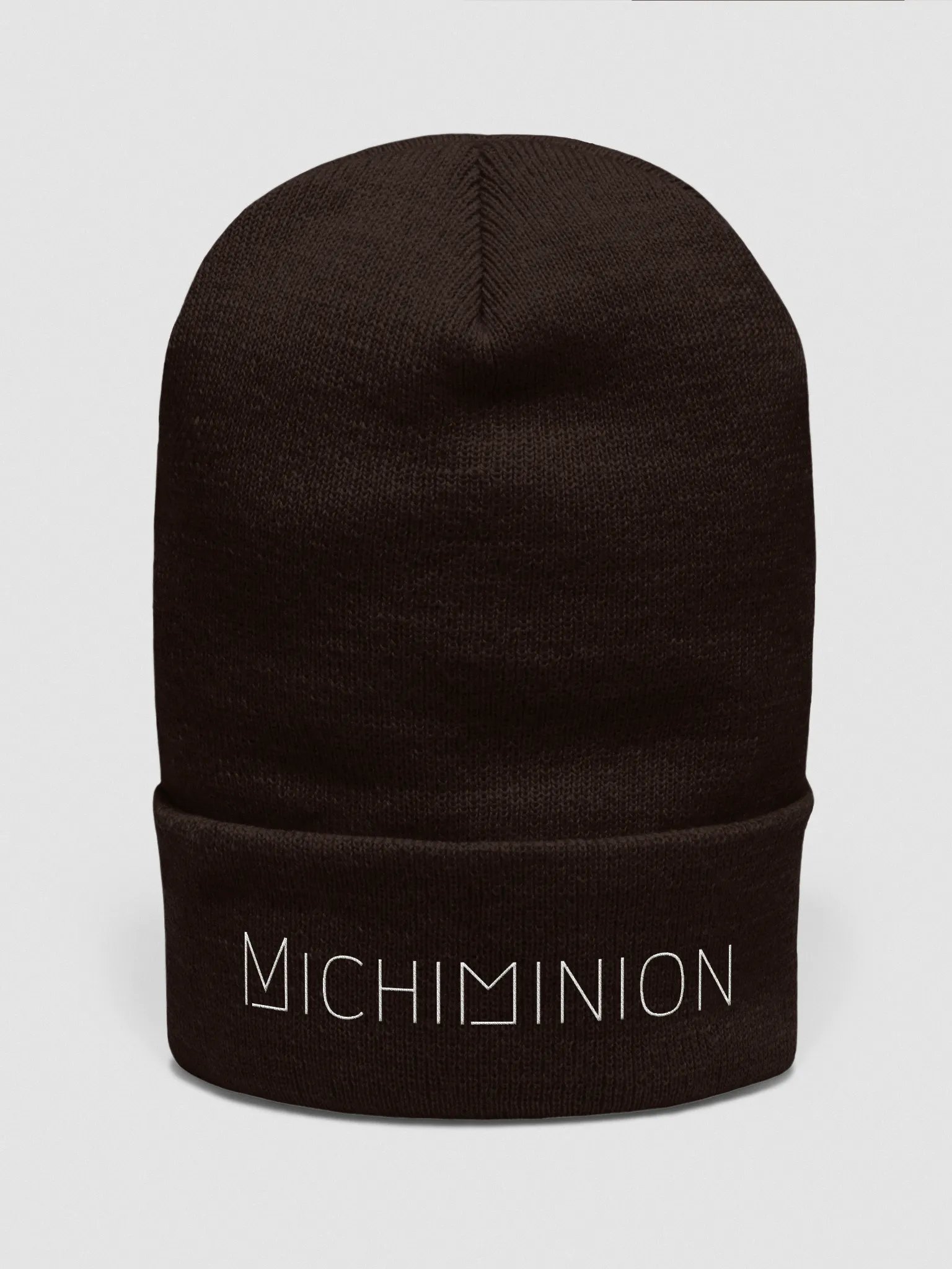 Michiminion White Lettered Cuffed Beanie product image (5)