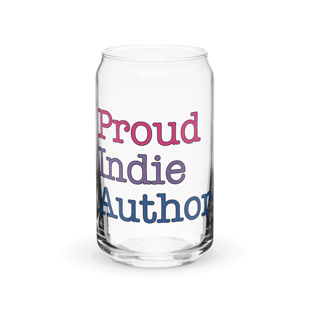 Bisexual "Proud Indie Author” Can-Shaped Glass product image (1)