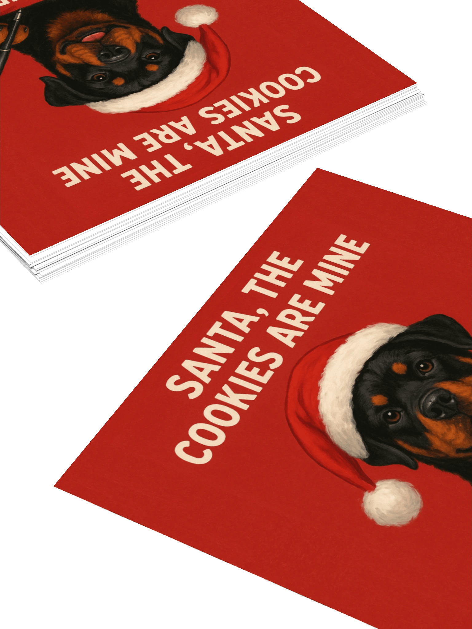 Santa Rottweiler Kiss Cut Stickers product image (10)