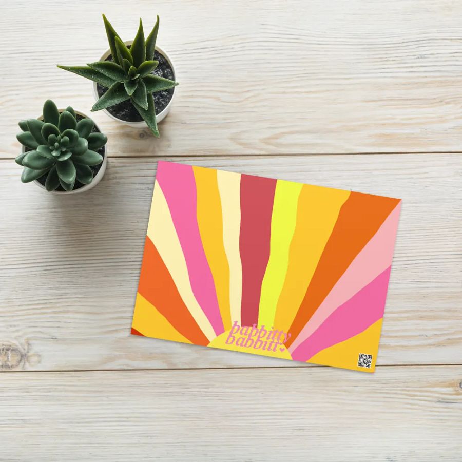 Special Mom pink retro landscape greetings card product image (5)