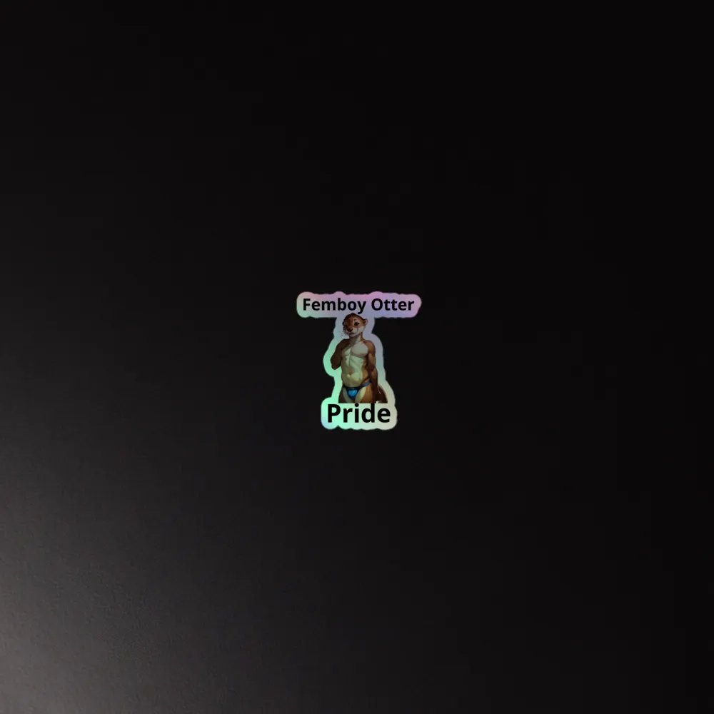 Femboy Otter Holographic Sticker product image (4)