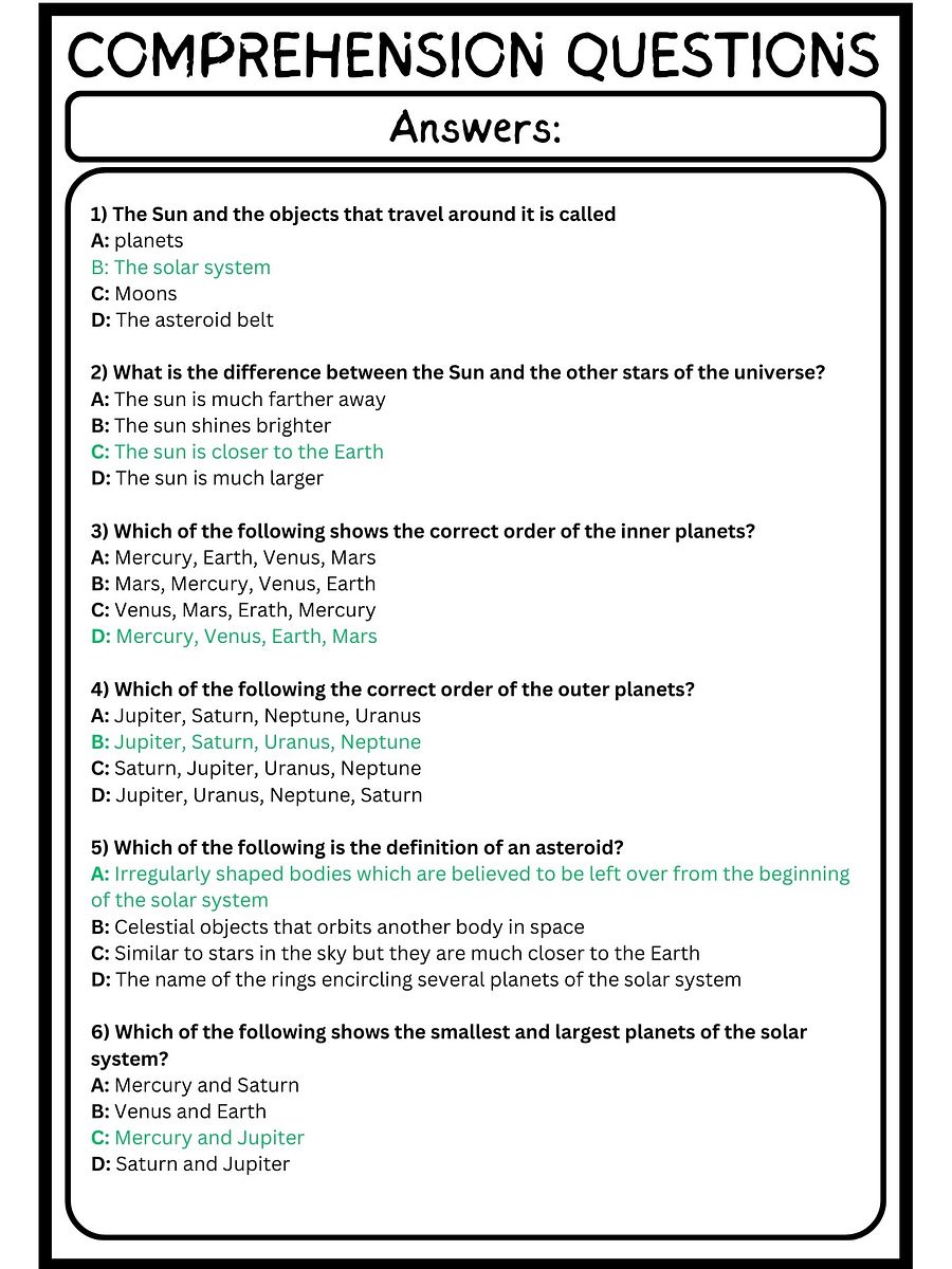 solar system reading comprehension middle school product image (3)