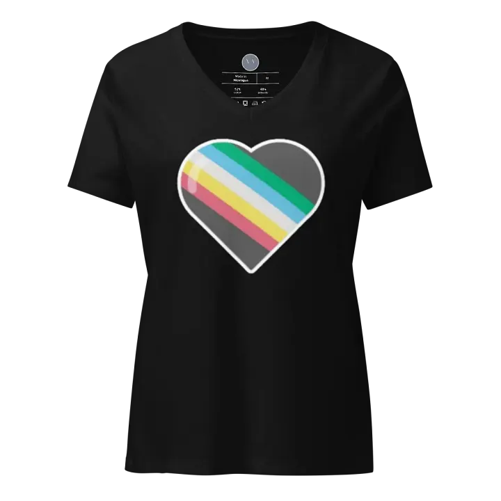 Disability Pride Heart Fitted V-Neck product image (37)