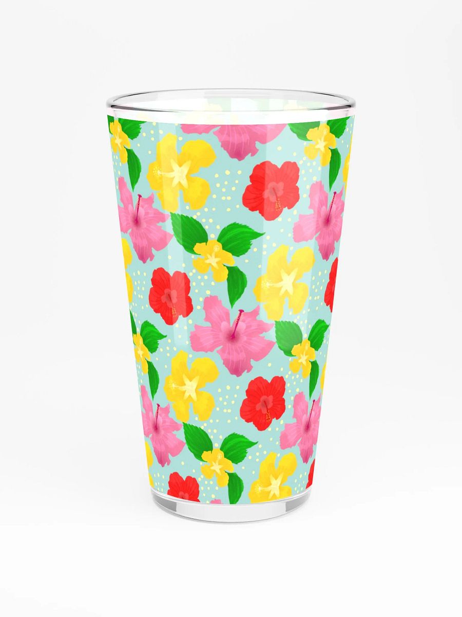 Hibiscus Flowers Pattern Pint Glass product image (3)