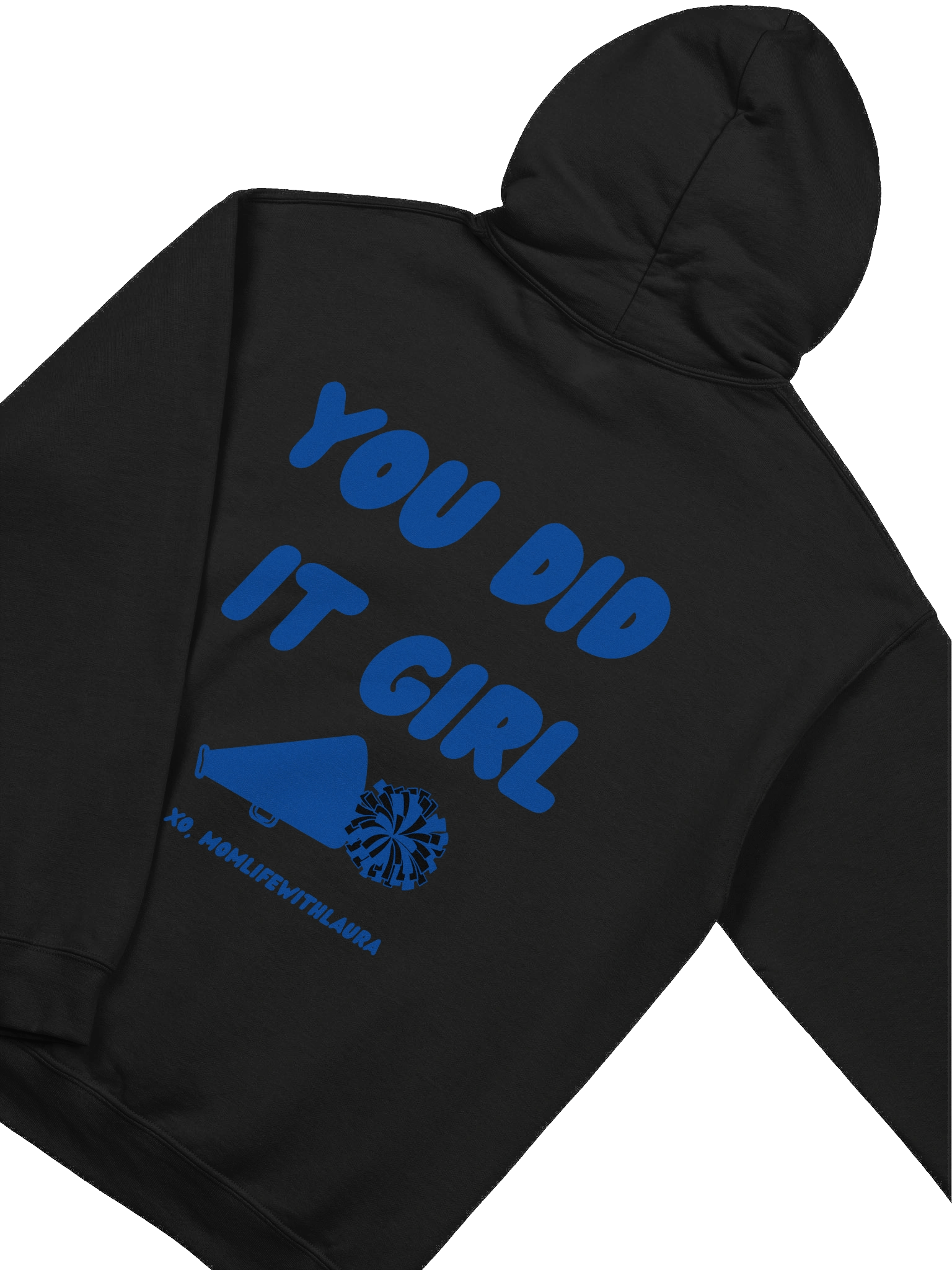 You Did it Girl Cheer Hoodie - Black/Royal Blue product image (4)