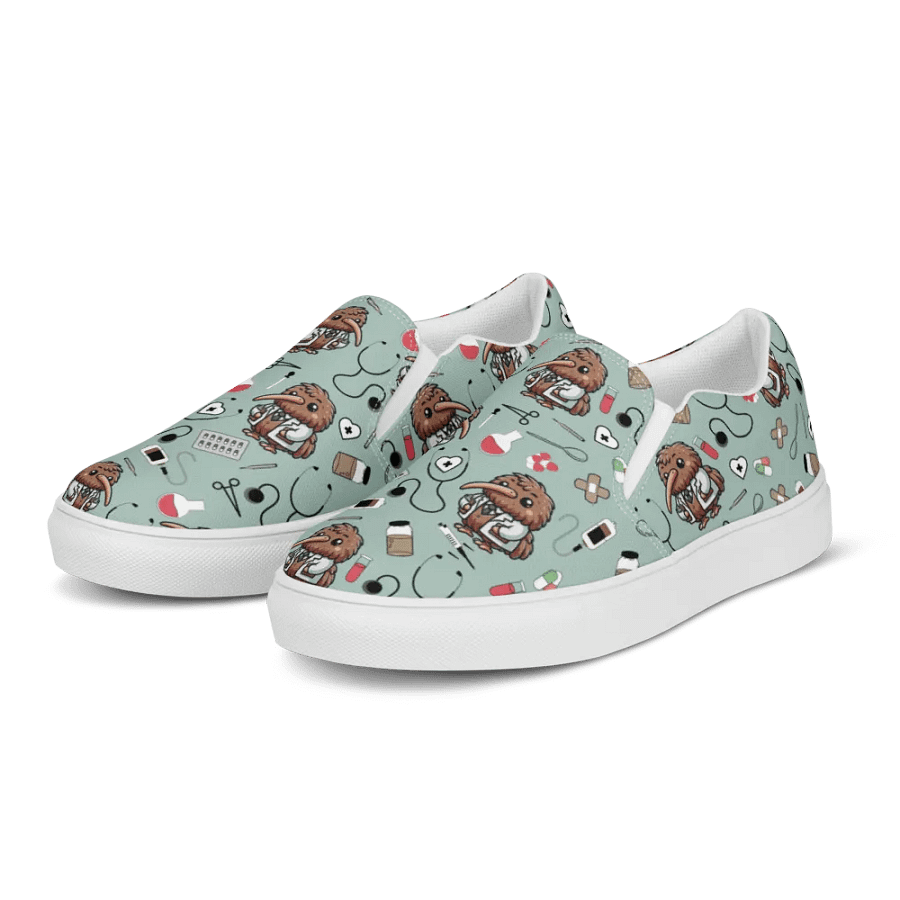 Cute Medical Kiwi Slip-On Canvas Shoes (Opal) product image (6)