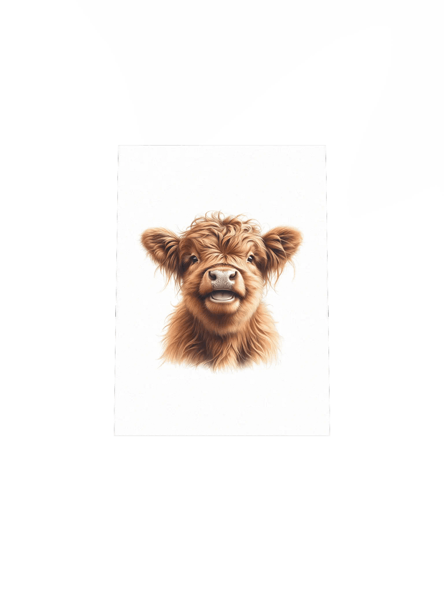 Happy Brown Highland Cow Nursery Print product image (3)