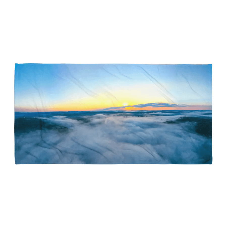 Towel with a Beautiful Image of the Sunrising Over the Foggy Taney Como at Forsyth, Missouri product image (1)