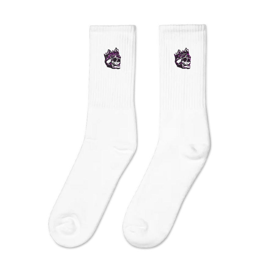 King Skull Embroidered Crew Socks product image (4)