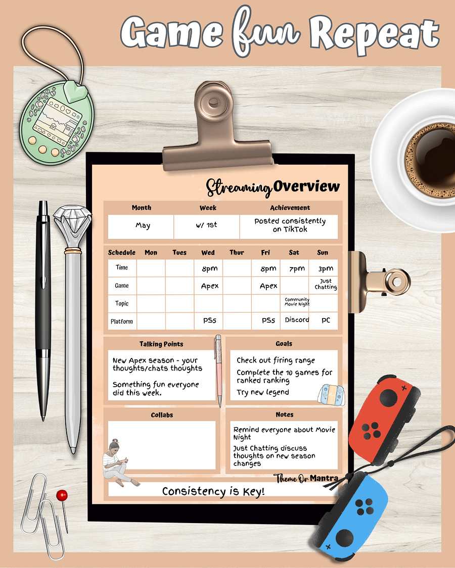 Orange Streaming Planner Printable product image (2)