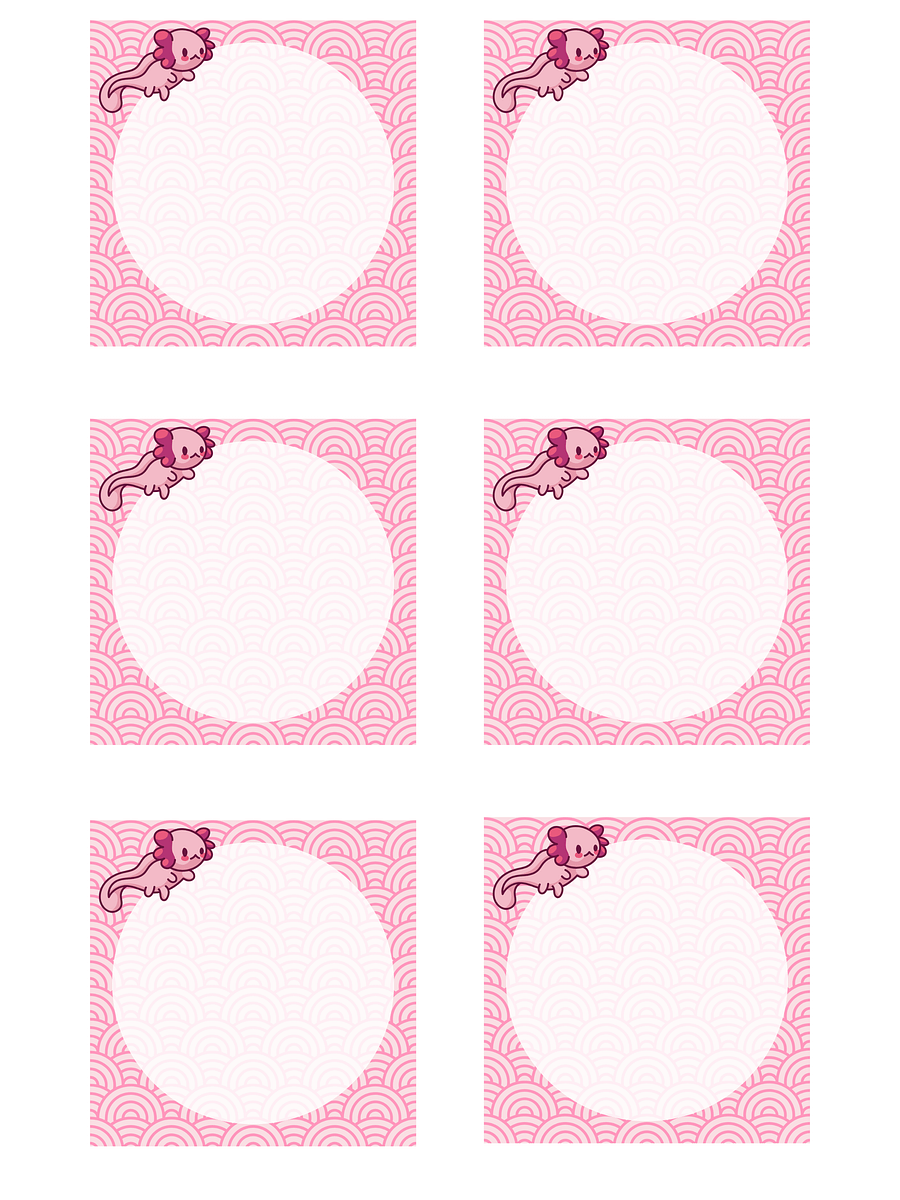 Printable Axolotl Swimming memo pad product image (1)