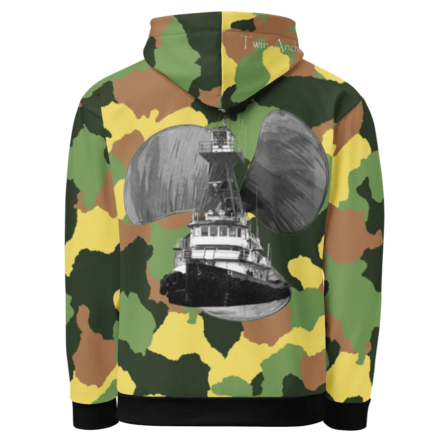 Camouflage & Green Three blade prop Tug CE Hoodie product image (5)