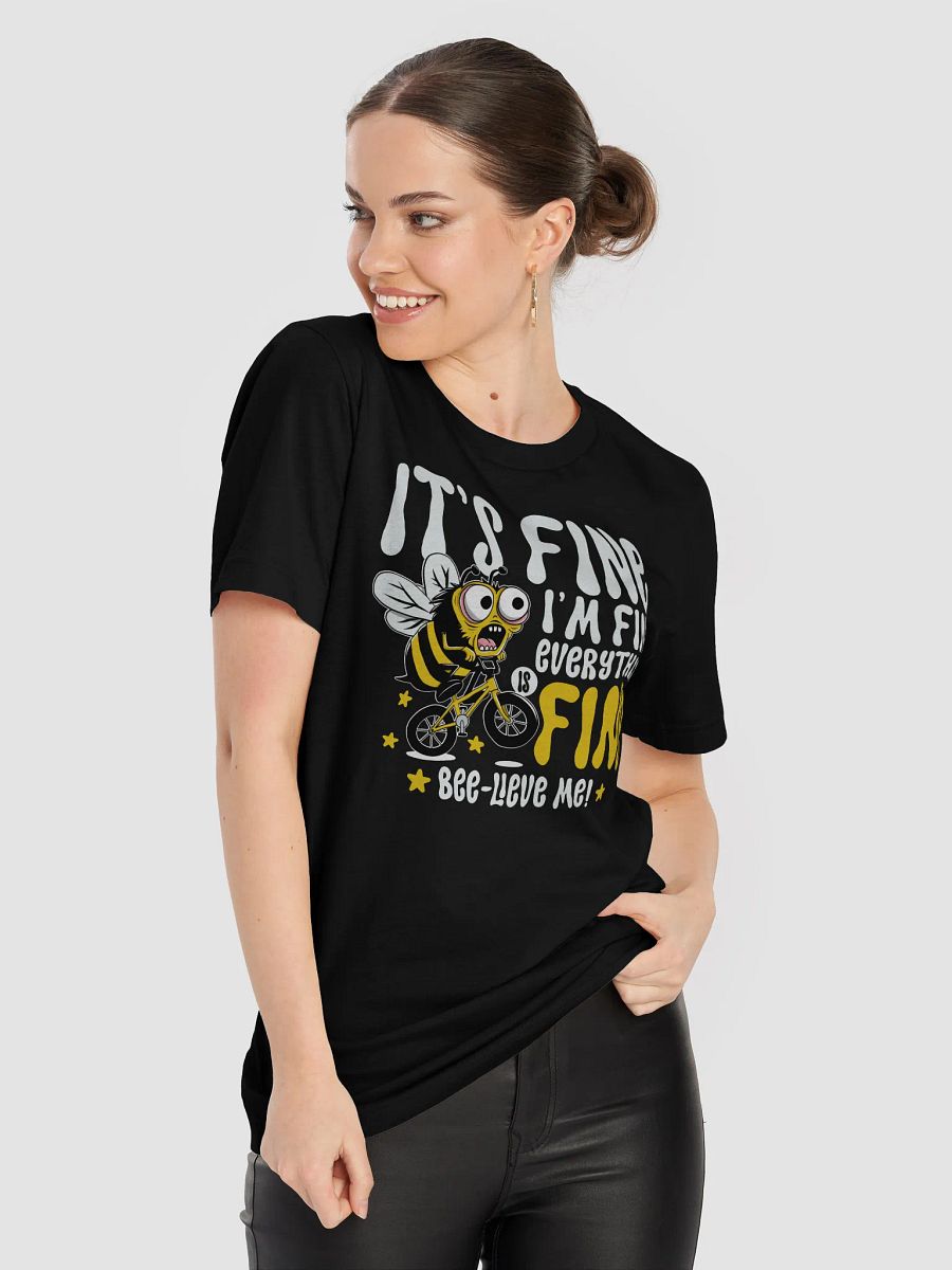 Funny Bee Cycling T-Shirt – “It’s Fine I’m Fine Everything is Fine” | Cute Bee Pun Shirt for Cyclists, Bikers & Anxiety Humor Lovers product image (8)