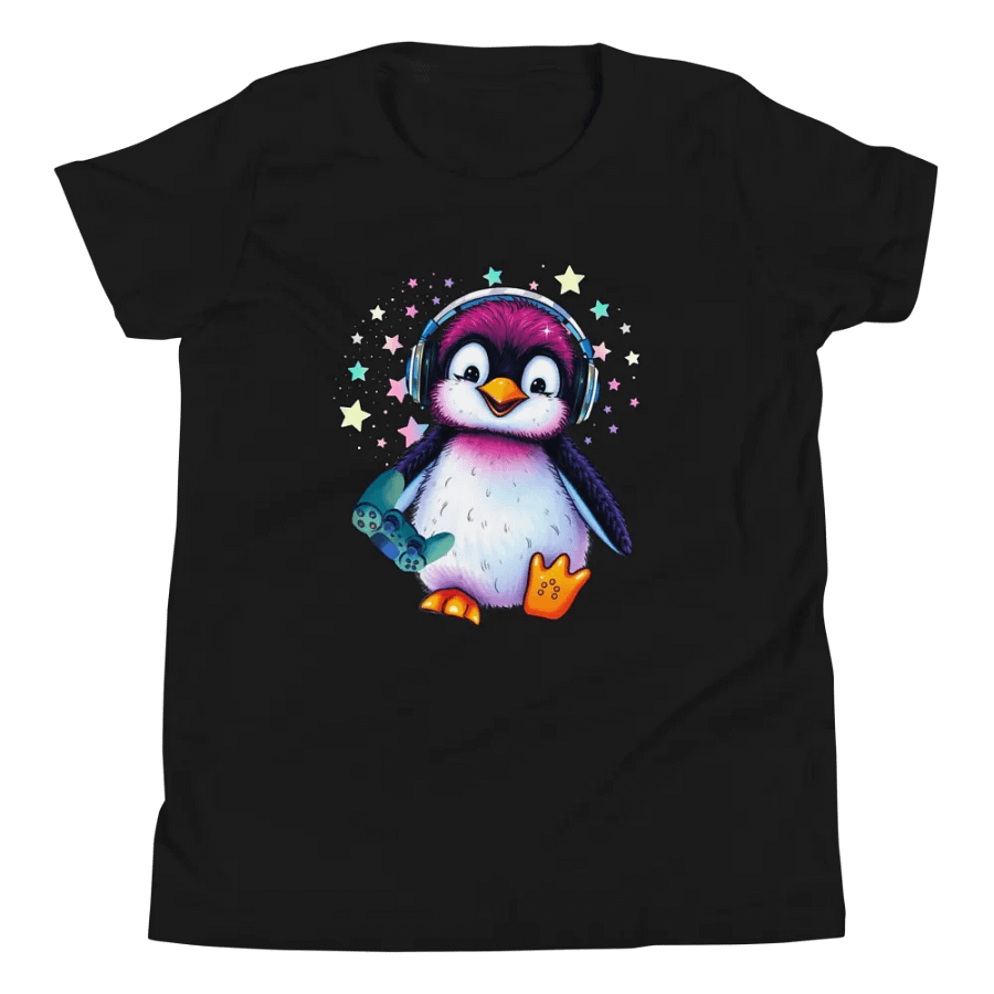 Pixel Penguin Gamer Youth T-Shirt product image (4)