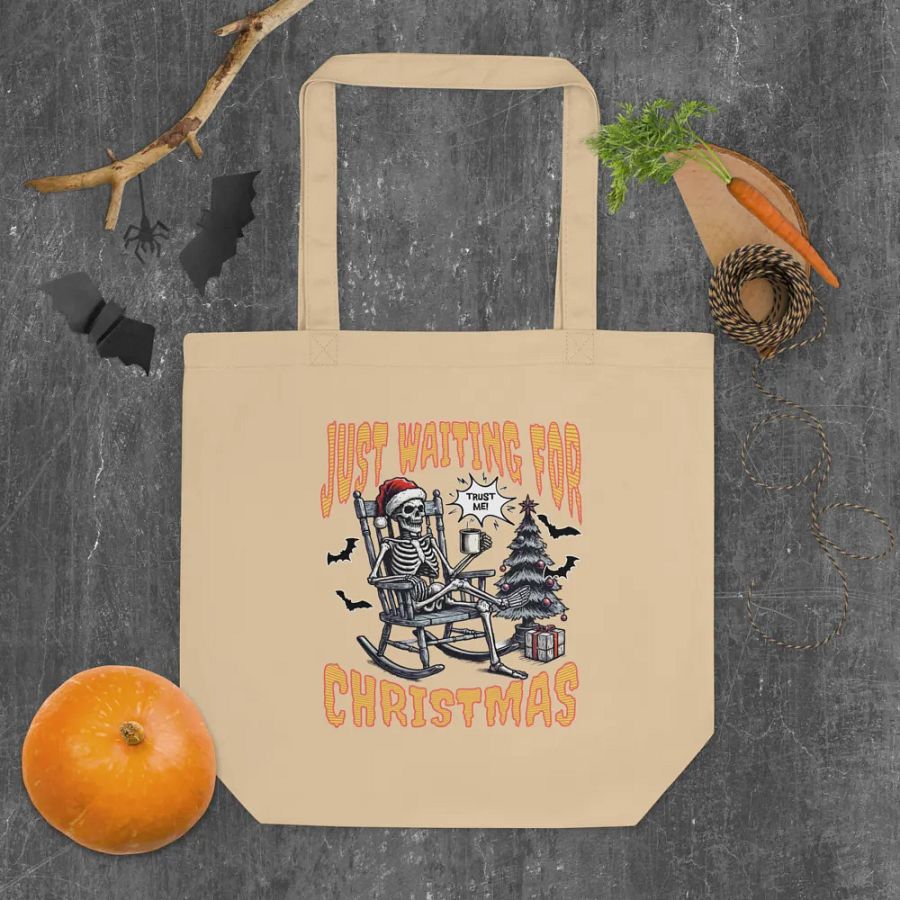 Just Waiting For Christmas Festive Skeleton Trust Me Tote Bag product image (4)
