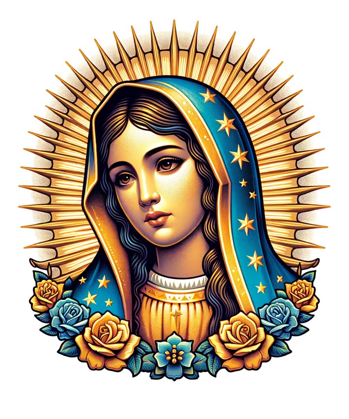 Our Lady Of Guadalupe, Blue Gold Roses product image (1)