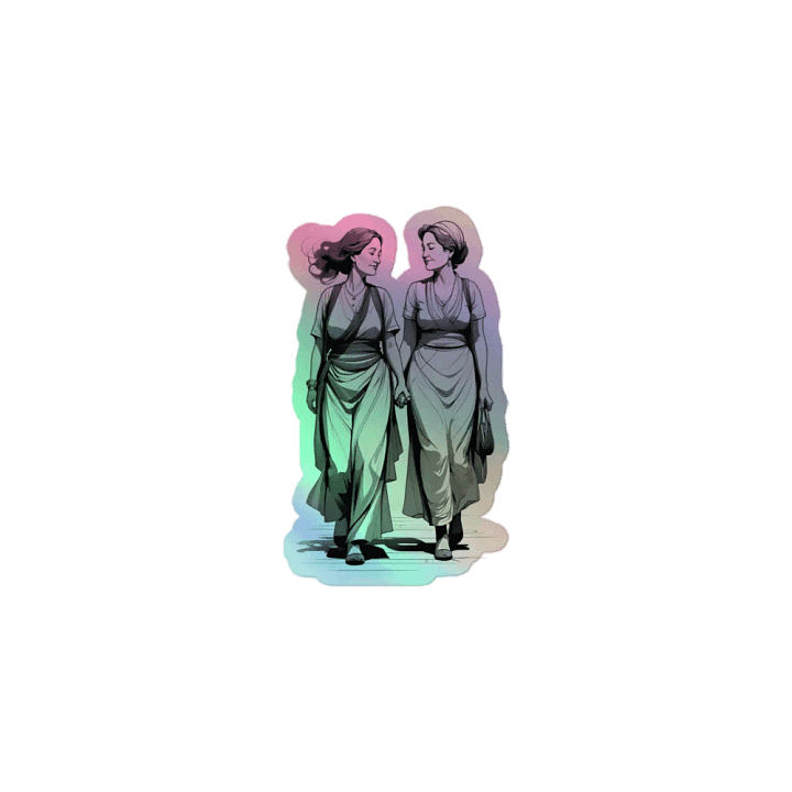 Lesbian Loves On a Stroll LGBTQ+ Holo Sticker product image (1)