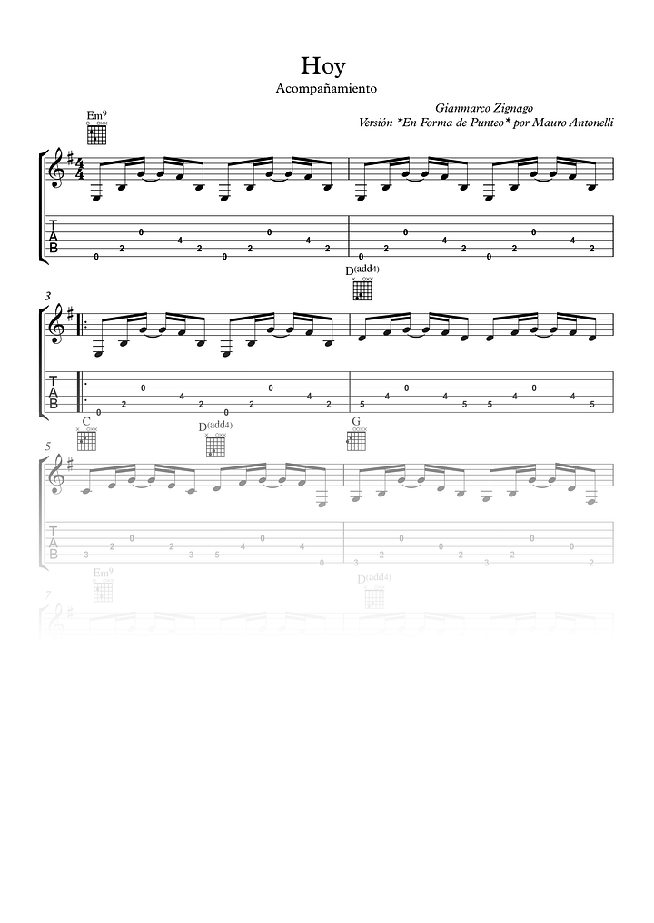 Hoy - Partitura + Tab + Acordes + Pista product image (2)