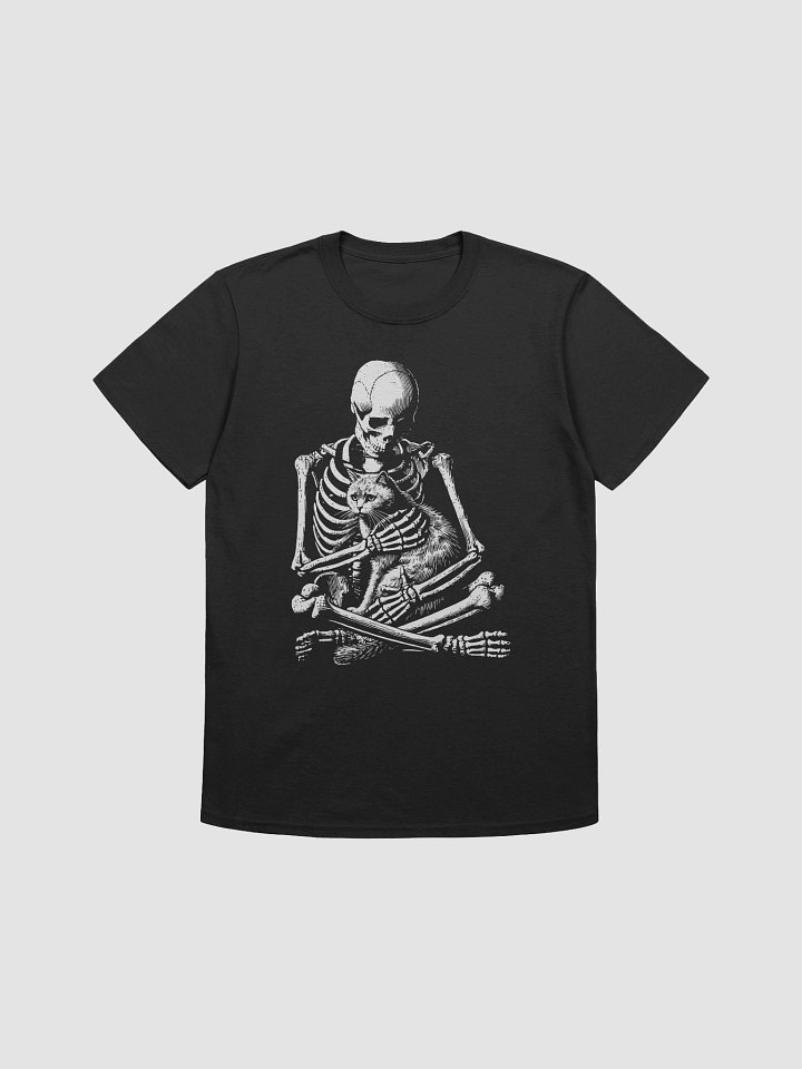 Skeleton Hugging Cat Gothic Tee (03) product image (1)