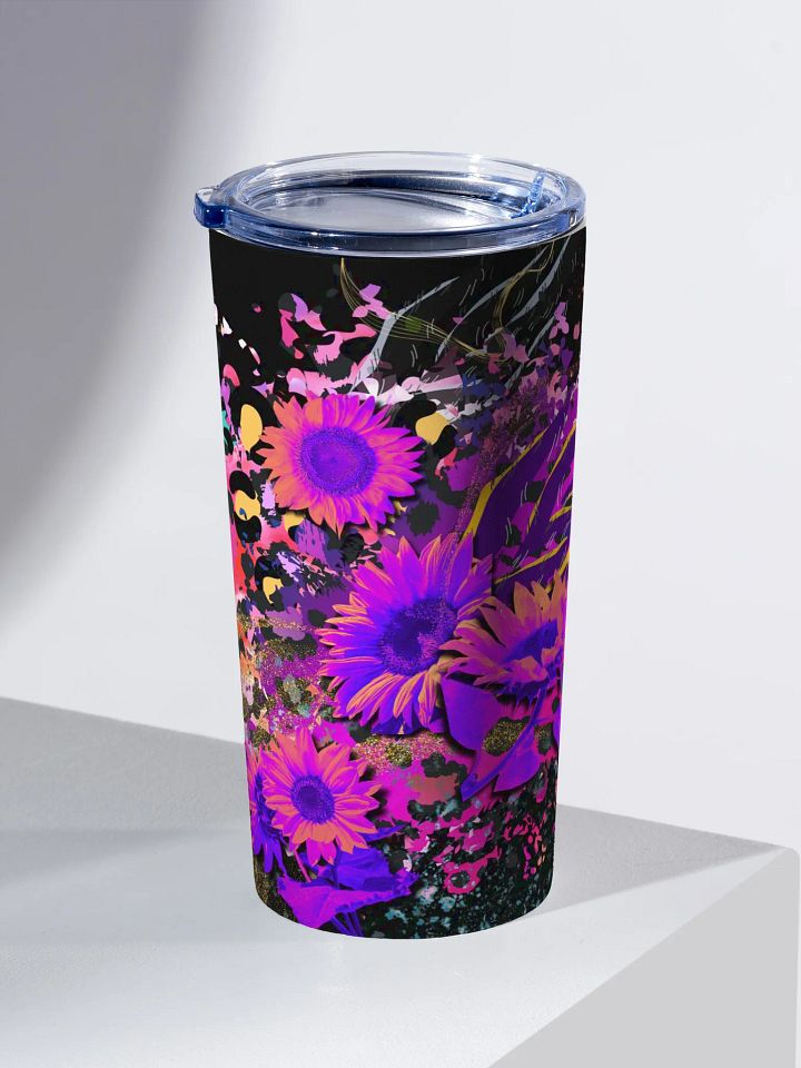magenta sunflower leopard print 20oz Stainless Steel Tumbler gift for trendy friends ladies daughters product image (2)