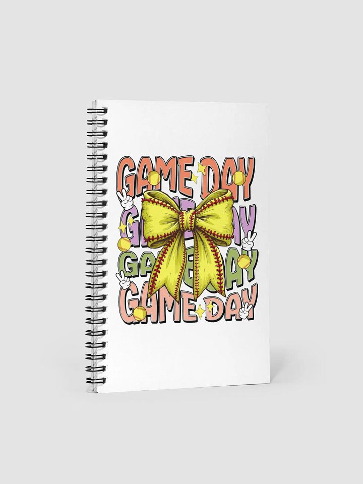 Game Day Bow Softball Spirit Spiral Notebook product image (2)
