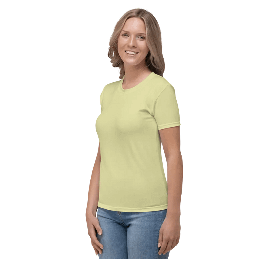 Plain Light Yellow True Summer Women's Crewneck Polyester Heavyweight Premium T-Shirt by Treasure Pie product image (4)