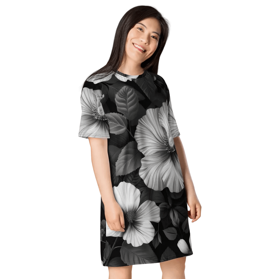 Monochrome Meadow All-Over T-Shirt Dress product image (8)