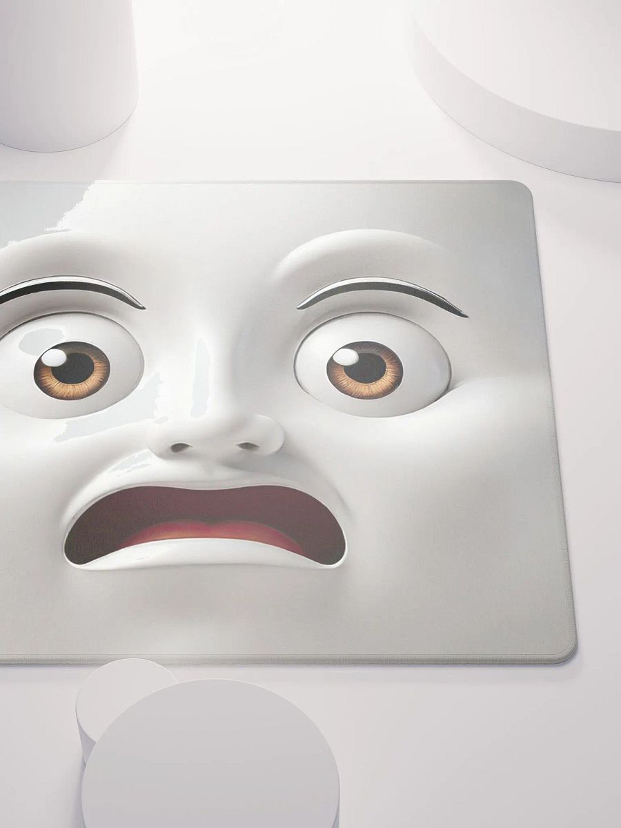Surprised Expression Premium Mouse Pad: Bring a Playful Vibe to Your Workspace! product image (5)